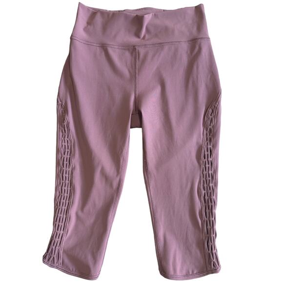Lululemon Pink Love Knot Crop Yoga Legging Pants Size 6 - Picture 1 of 6